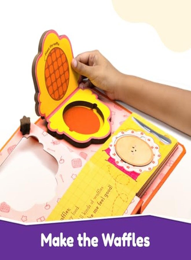 Bloomingo Pretend Play Kit - Who Wants Waffles : Interactive Kitchen Set with 20+ Pieces | Set Up Your Waffel Cart & Make 100's of Waffles with Our Recepie Book | Birthday Gifts for Kids Age 3-7 - Image 5